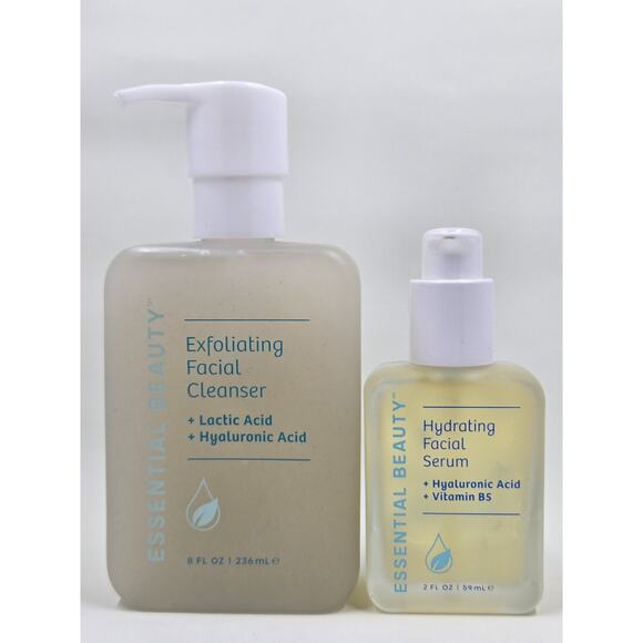 Essential Beauty Exfoliating Facial Cleanser 8 oz & Hydrating Facial Serum 2 oz - Picture 2 of 4
